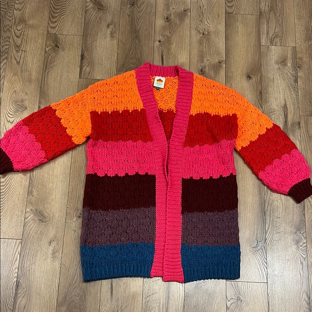 Farm Rio Colorful Striped Cardigan